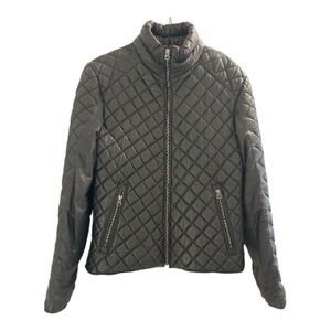 Stylish Black Colombian leather Quilted Puffer Jacket